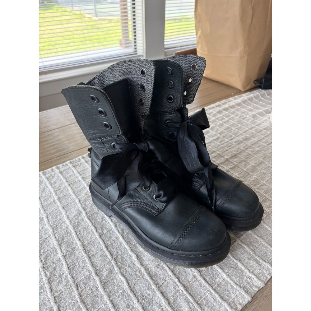 Dr. Martens Aimilita Triumph W AW004 Fold Down Combat Boots Black Noir Size 7